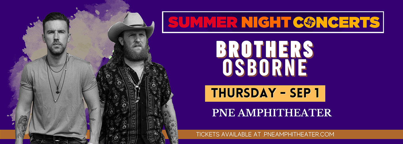 Brothers Osborne at PNE Amphitheatre tickets Brothers Osborne at PNE Amphitheatre